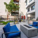 Courtyard with firepits and luxury seating